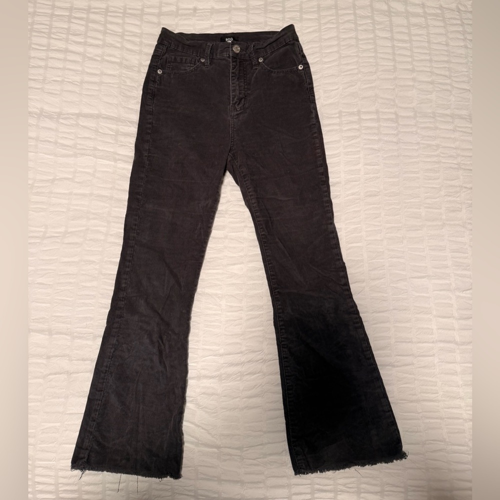 Black Corduroy Flared Jeans